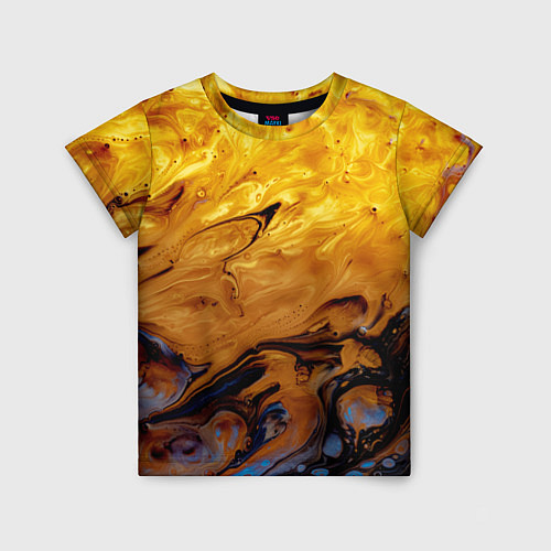 Детская футболка Абстрактное жидкое золото / 3D-принт – фото 1