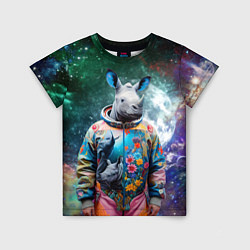 Футболка детская Rhino in spacesuit - neural network, цвет: 3D-принт