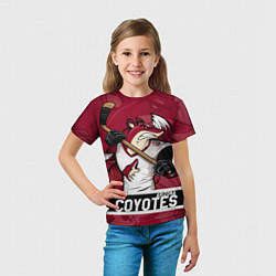Футболка детская Arizona Coyotes маскот, цвет: 3D-принт — фото 2