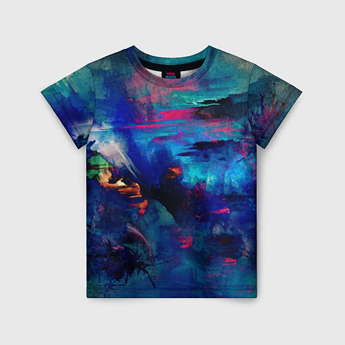 Детская футболка Абстракция красками midjourney / 3D-принт – фото 1