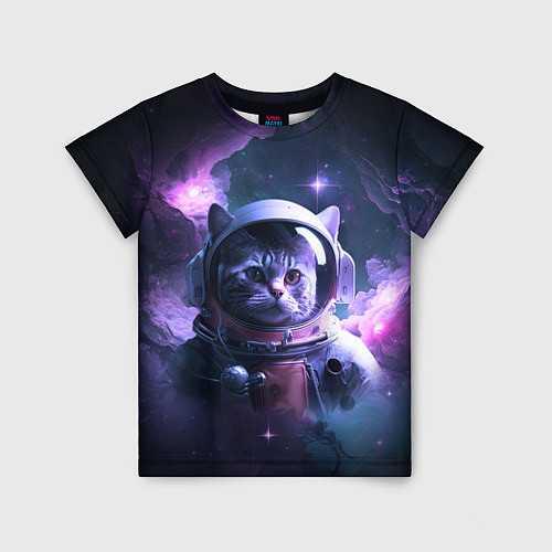 Детская футболка Котик космонавт / 3D-принт – фото 1