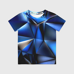 Футболка детская Polygon blue abstract, цвет: 3D-принт
