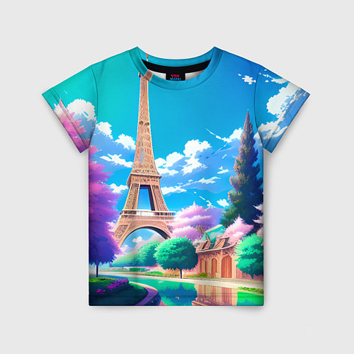 Детская футболка Весенний Париж / 3D-принт – фото 1
