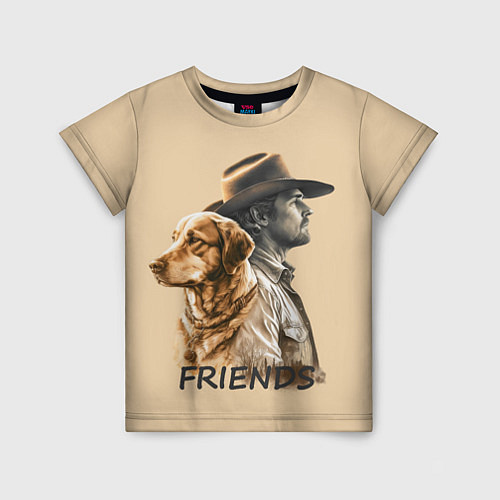 Детская футболка Человек и собака - friends / 3D-принт – фото 1