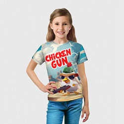Футболка детская Chicken Gun, цвет: 3D-принт — фото 2