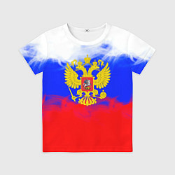 Футболка детская Russia флаг герб, цвет: 3D-принт