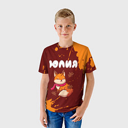 Футболка детская Юлия осенняя лисичка, цвет: 3D-принт — фото 2