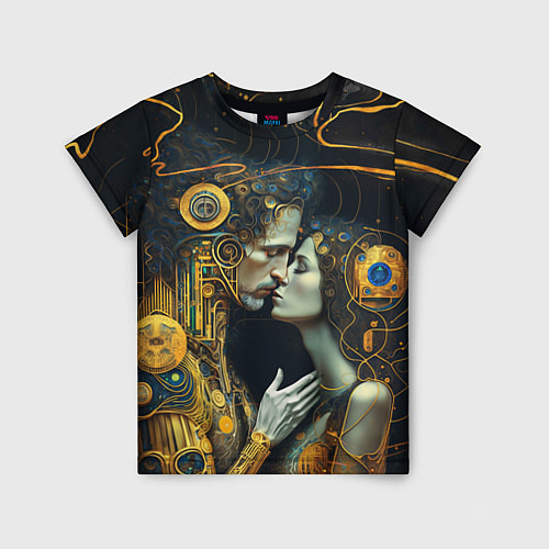 Детская футболка Gustav Klimt Cyberpunk / 3D-принт – фото 1
