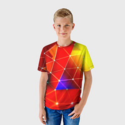 Футболка детская Digital triangle abstract, цвет: 3D-принт — фото 2