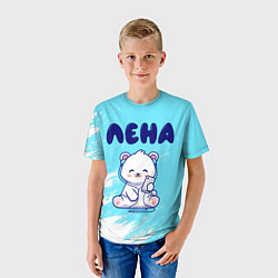 Футболка детская Лена белый мишка, цвет: 3D-принт — фото 2
