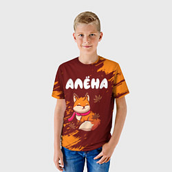 Футболка детская Алёна осенняя лисичка, цвет: 3D-принт — фото 2