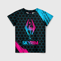Футболка детская Skyrim - neon gradient, цвет: 3D-принт