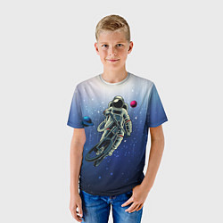 Футболка детская Космонавт на велике, цвет: 3D-принт — фото 2