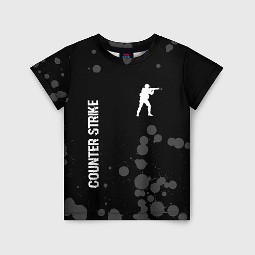 Детская футболка Counter Strike glitch на темном фоне: надпись, сим / 3D-принт – фото 1