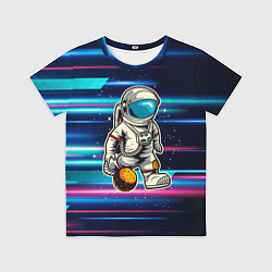 Футболка детская Космонавт играет планетой как мячом, цвет: 3D-принт