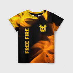 Футболка детская Free Fire - gold gradient: надпись, символ, цвет: 3D-принт