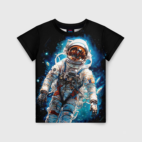 Детская футболка Космонавт в голубой дымке / 3D-принт – фото 1