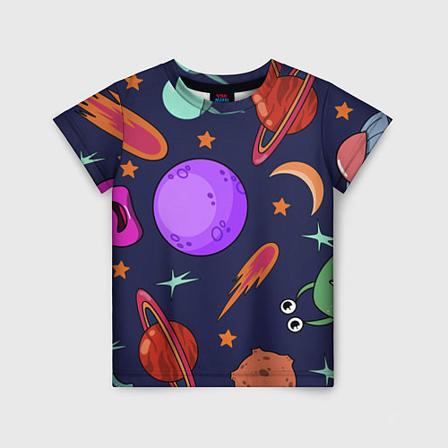 Детская футболка Космический арт планеты / 3D-принт – фото 1