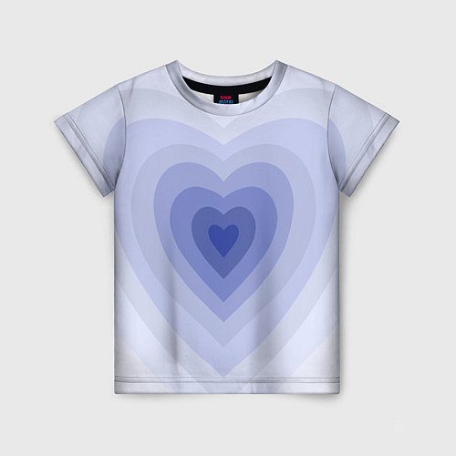 Детская футболка Голубое сердце градиент / 3D-принт – фото 1