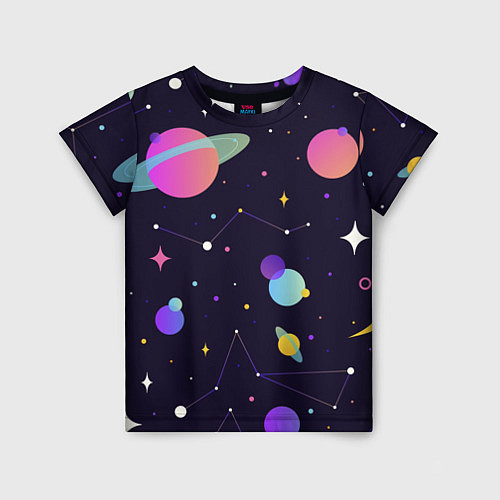 Детская футболка Разнообразие галактики / 3D-принт – фото 1