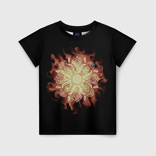 Детская футболка Цветок в огне / 3D-принт – фото 1