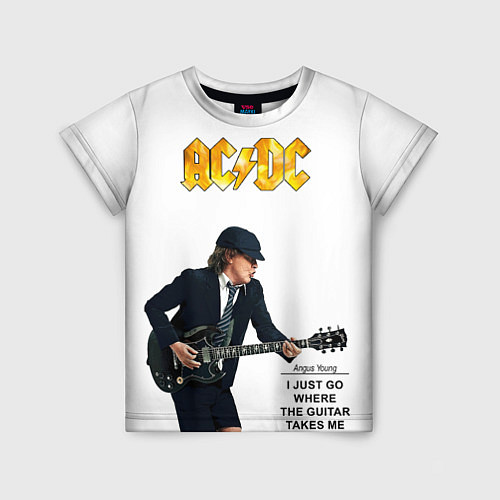 Детская футболка Ангус Янг играющий на гитаре / 3D-принт – фото 1