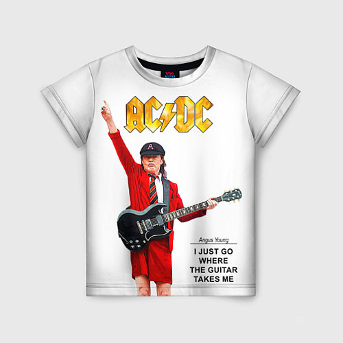 Детская футболка Ангус Янг рок группа ACDC / 3D-принт – фото 1