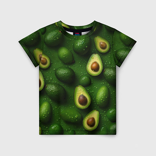 Детская футболка Сочная текстура из авокадо / 3D-принт – фото 1