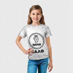 Футболка детская Saab с потертостями на светлом фоне, цвет: 3D-принт — фото 2