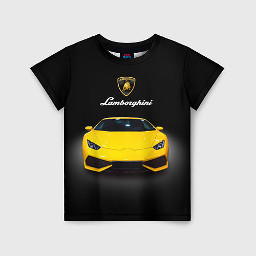 Детская футболка Итальянский спорткар Lamborghini Aventador / 3D-принт – фото 1