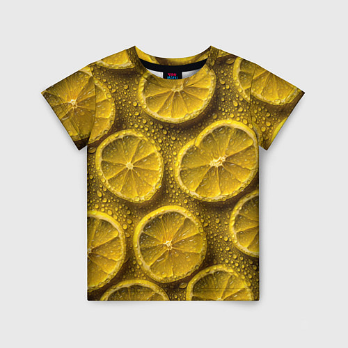 Детская футболка Сочный паттерн из долек лимона / 3D-принт – фото 1