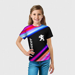 Футболка детская Peugeot speed lights, цвет: 3D-принт — фото 2