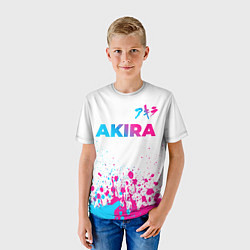 Футболка детская Akira neon gradient style: символ сверху, цвет: 3D-принт — фото 2