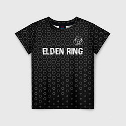 Футболка детская Elden Ring glitch на темном фоне: символ сверху, цвет: 3D-принт