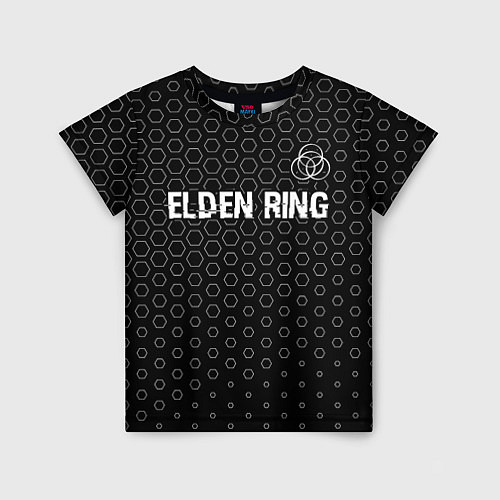 Детская футболка Elden Ring glitch на темном фоне: символ сверху / 3D-принт – фото 1
