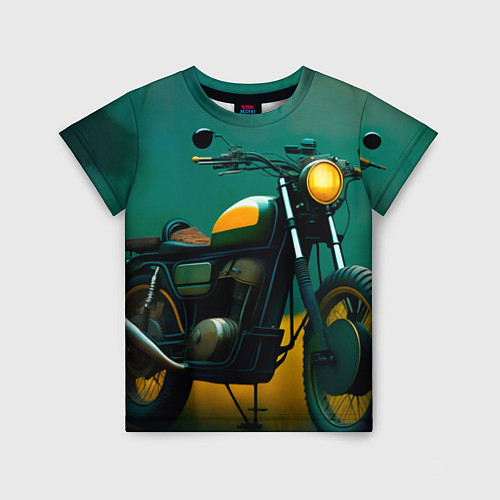Детская футболка Мотоцикл в лесу / 3D-принт – фото 1