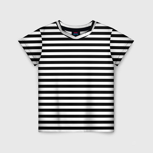 Детская футболка Тельняшка черная Подводного флота ВМФ / 3D-принт – фото 1