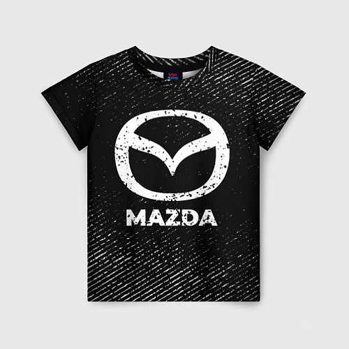 Детская футболка Mazda с потертостями на темном фоне / 3D-принт – фото 1