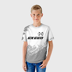 Футболка детская Exeed speed на светлом фоне со следами шин: символ, цвет: 3D-принт — фото 2
