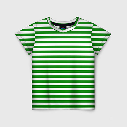Детская футболка Тельняшка зеленая Пограничных войск / 3D-принт – фото 1