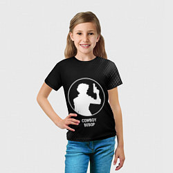 Футболка детская Cowboy Bebop glitch на темном фоне, цвет: 3D-принт — фото 2