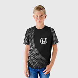 Футболка детская Honda tire tracks, цвет: 3D-принт — фото 2