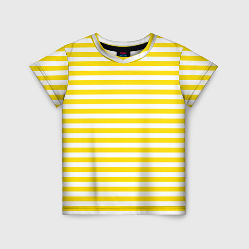 Детская футболка Светло-желтые полосы / 3D-принт – фото 1