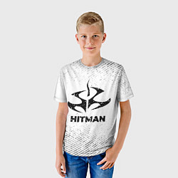 Футболка детская Hitman с потертостями на светлом фоне, цвет: 3D-принт — фото 2