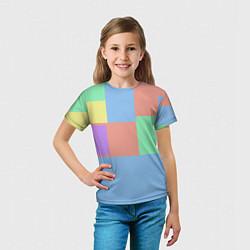 Футболка детская Разноцветные квадраты и прямоугольники, цвет: 3D-принт — фото 2