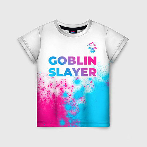 Детская футболка Goblin Slayer neon gradient style: символ сверху / 3D-принт – фото 1