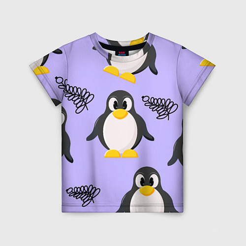 Детская футболка Пингвин и веточка / 3D-принт – фото 1