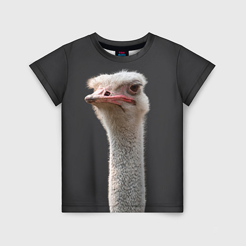 Детская футболка Голова страуса / 3D-принт – фото 1