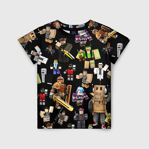 Детская футболка Роблокс и его персонажи / 3D-принт – фото 1