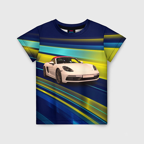 Детская футболка Спортивная немецкая машина Porsche 911 / 3D-принт – фото 1